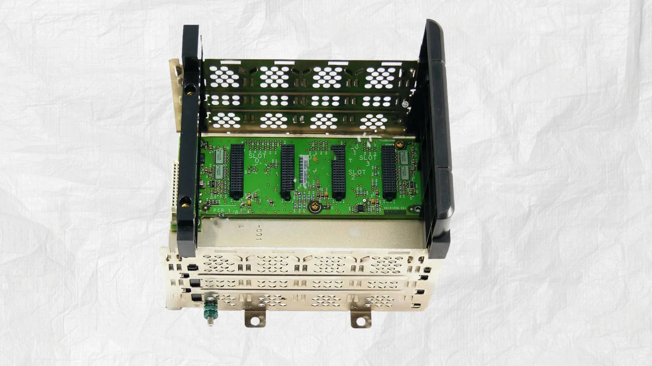 Alt Text: Allen-Bradley 1756 ControlLogix chassis with multiple slot configurations for PLC systems