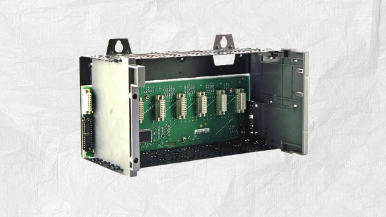 Allen-Bradley SLC 500 rack chassis for modular industrial control systems with scalable slot configurations