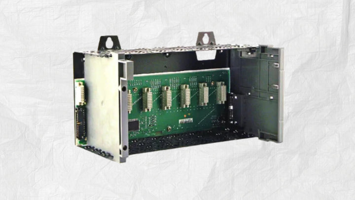 Allen-Bradley SLC 500 rack chassis for modular industrial control systems with scalable slot configurations