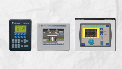 Allen-Bradley PanelView HMI touchscreen display for industrial automation systems