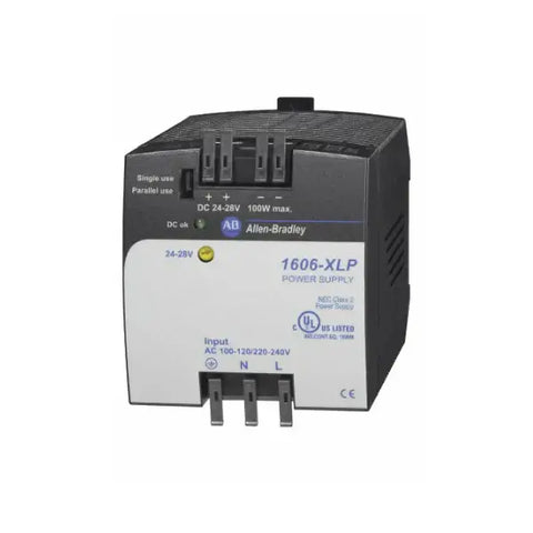 Allen-Bradley 1606-XLP compact DIN rail power supply for 24V DC industrial automation systems