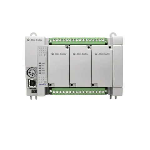Allen-Bradley Micro830 PLC with expansion modules for flexible machine control and automation