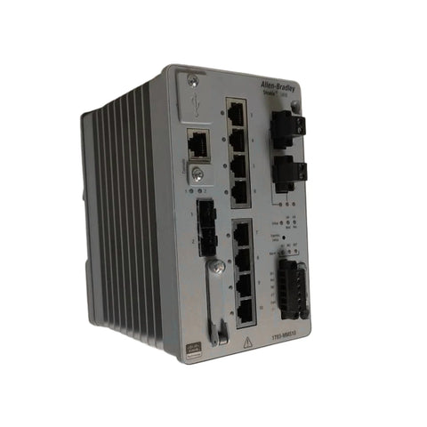 Allen-Bradley Stratix 5800 Managed Switch with Gigabit ports, Cisco IOS, and Layer 3 industrial Ethernet features