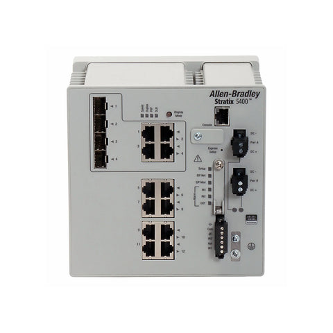 Allen-Bradley Stratix 5400 12-Port Managed Switch with Layer 2/3 switching and Cisco IOS for industrial automation