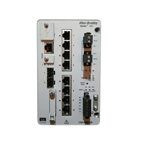Allen-Bradley Stratix 5800 Managed Switch with Gigabit Layer 3 capabilities and Cisco IOS integration for industrial networks