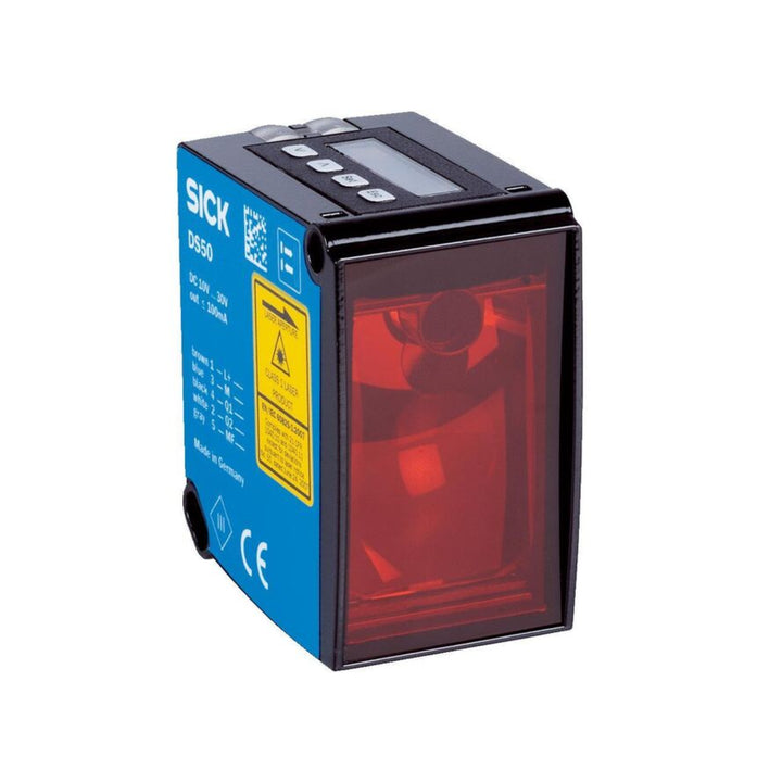 Sick DL50-P1123 high-precision distance sensor for industrial automation, providing accurate long-range measurement with fast response and durability.