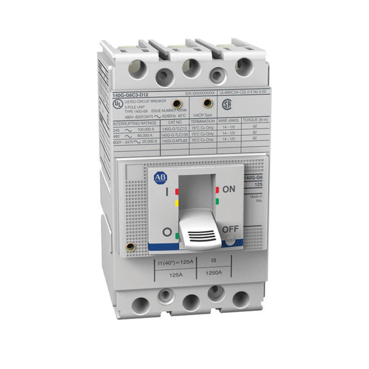 Allen-Bradley 140G-G6C3-D12 Molded Case Circuit Breaker – 125A,