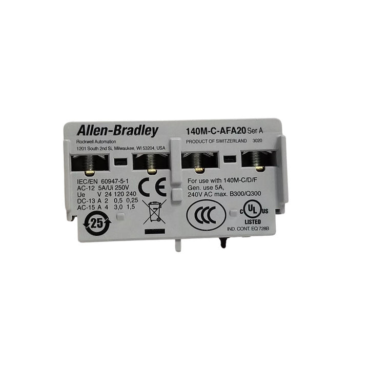 Disjuntor motor Allen-Bradley 140M-C-AFA20, proteção eficiente para motores em aplicações industriais.