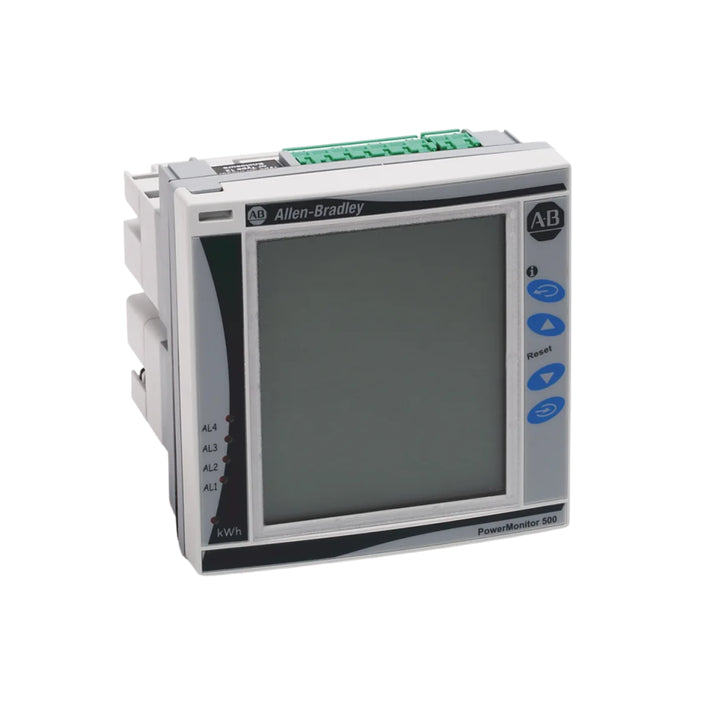 Allen-Bradley 1420-V2A-ENT PowerMonitor 500, 600V AC, 2 analog outputs, EtherNet/IP, DIN rail mount.