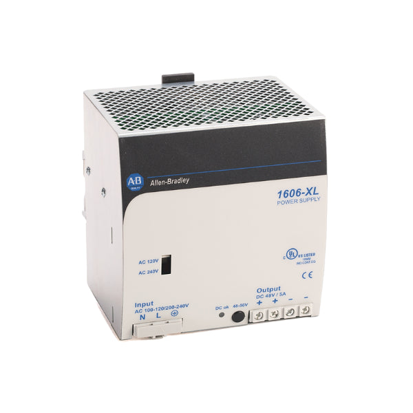 Allen-Bradley 1606-XL240E Industrial Power Supply, 24V DC, 10A Output, High Efficiency