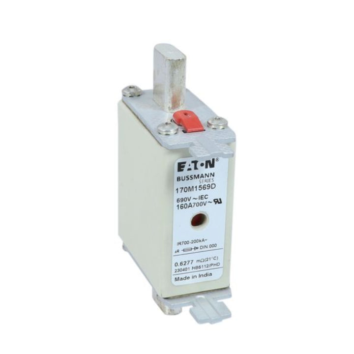 Eaton Bussmann 170M1569D high-speed square body fuse, 160 A, 690 V AC, Class aR