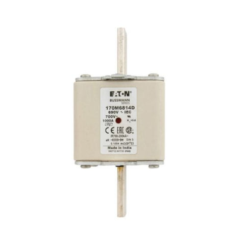 Eaton Bussmann 170M6814D high-speed square body fuse, 1000 A, 690 V AC, Class aR