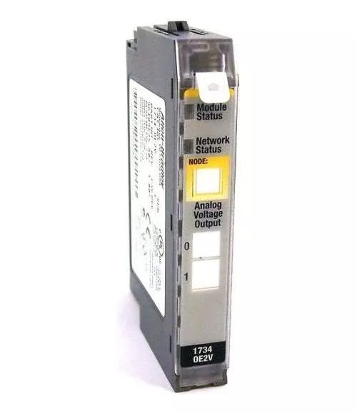 1734-OE2V Allen Bradley two-channel analog output module designed for precise voltage control within the POINT I/O system.