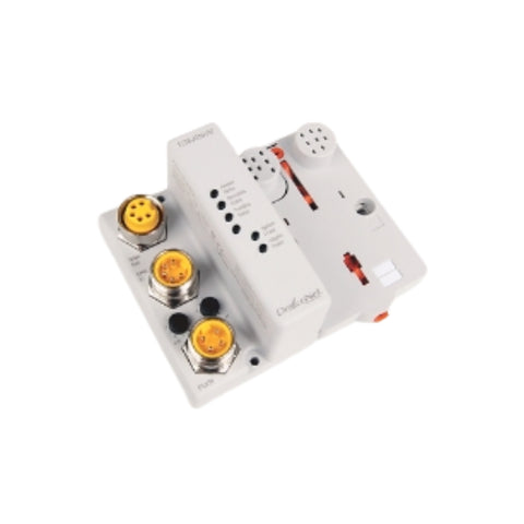 Allen-Bradley 1738-ADN18 ArmorPoint DeviceNet adapter with M18 mini-style connector, IP67-rated for industrial environments.