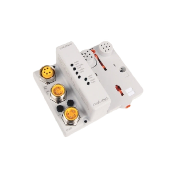 Allen-Bradley 1738-ADN18 ArmorPoint DeviceNet adapter with M18 mini-style connector, IP67-rated for industrial environments.