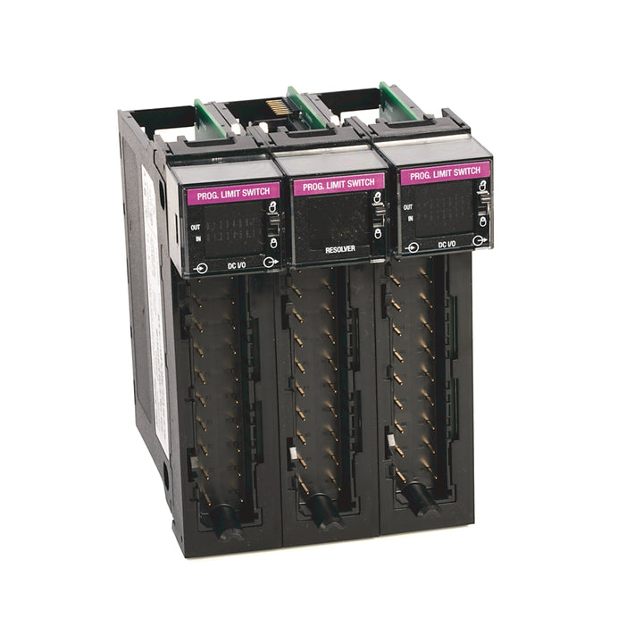 Allen-Bradley 1756-PLS programmable limit switch, 3-slot wide, resolver input, 4x4 I/O groups, for high-speed ControlLogix motion control.
