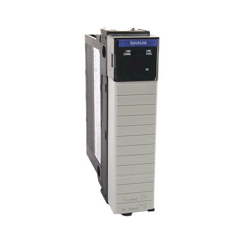Allen-Bradley 1756-SYNCH SynchLink module, 5 Mbps fiber, remote axis sync, CST clock alignment, RIUP, Class I Div 2.