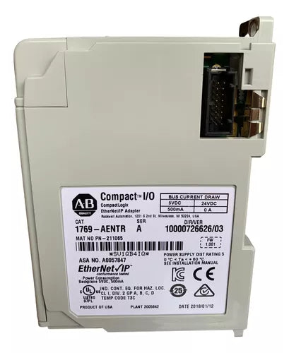 1769-AENTR Allen Bradley compact EtherNet/IP adapter module designed for seamless integration into industrial automation systems, providing reliable network connectivity and advanced diagnostic capabilities. - DDPARTS SOLUTION