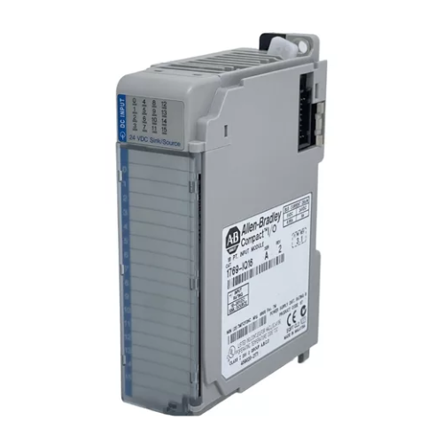 1769-IQ16 Allen Bradley compact digital input module with 16 channels, designed for seamless integration into industrial control systems within the Allen-Bradley CompactLogix family.