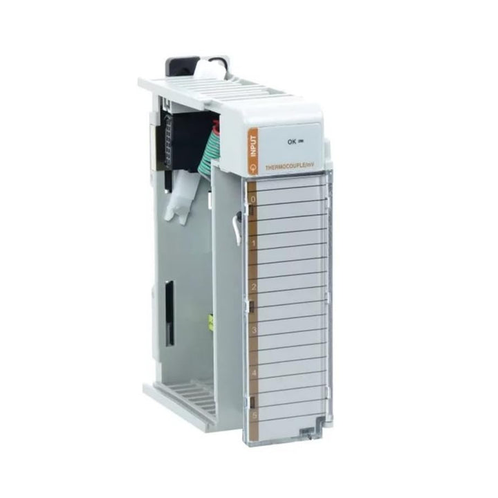 Allen-Bradley 1769-IT6 thermocouple/mV input module with 6 channels, 2 CJC sensors, supports J, K, T, R, S, B, N, C, ±50/100 mV.