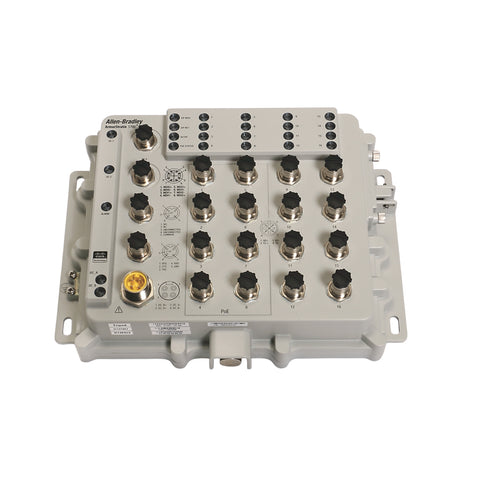 Allen-Bradley 1783-ZMS8T8E2TGP ArmorStratix 5700 switch, 16 ports, 8 PoE, 2 GE, IP67, CIP Sync