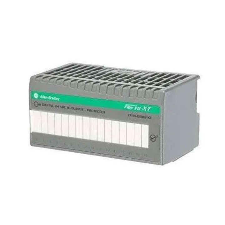 Allen-Bradley 1794-OB8EPXT FLEX I/O-XT module with 8-point 24V DC sourcing outputs, electronically protected, conformally coated.