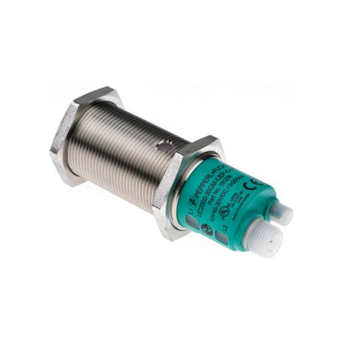 Pepperl+Fuchs UC2000-30GM-IUEP-IO-V15 ultrasonic sensor, 90–2000 mm range, IO-Link interface, M30 stainless steel housing.