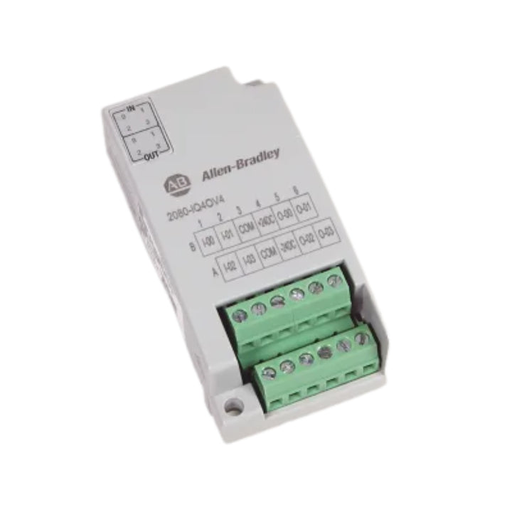 Allen-Bradley 2080-IQ4OV4 Micro800 I/O module, 4 inputs, 4 outputs, 12/24V DC