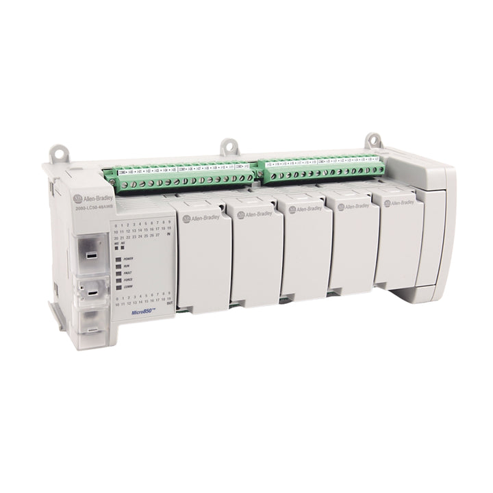 Allen-Bradley 2080-L50E-48QWBK Micro850 PLC, 28 inputs, 20 relay outputs, conformal coating