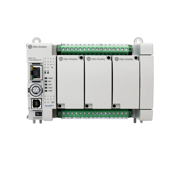 Allen-Bradley 2080-L70E-24AWB Micro870 PLC, 14 AC inputs, 10 relay outputs, 24V DC, Ethernet