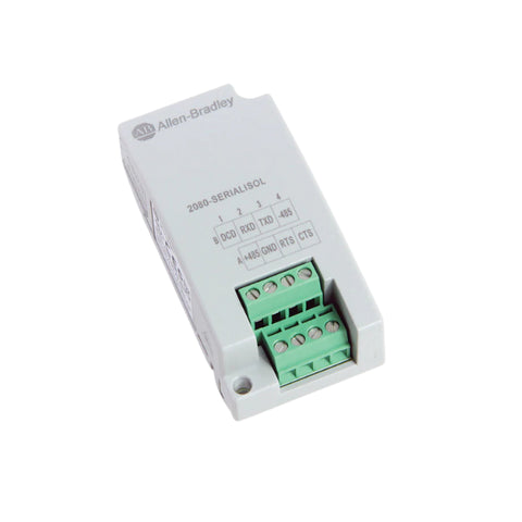 Allen-Bradley 2080-SERIALISOL serial isolator module for Micro800 controllers, RS-232/485 signal isolation