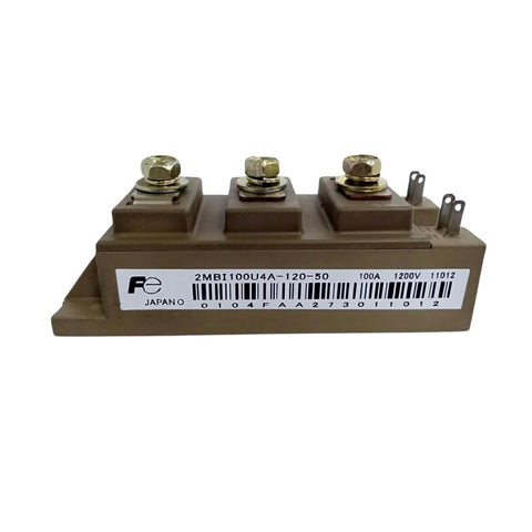 Fuji 2MBI100U4A-120-50 IGBT module, 100 A, 1200 V, dual-pack, insulated base, high-speed industrial switching