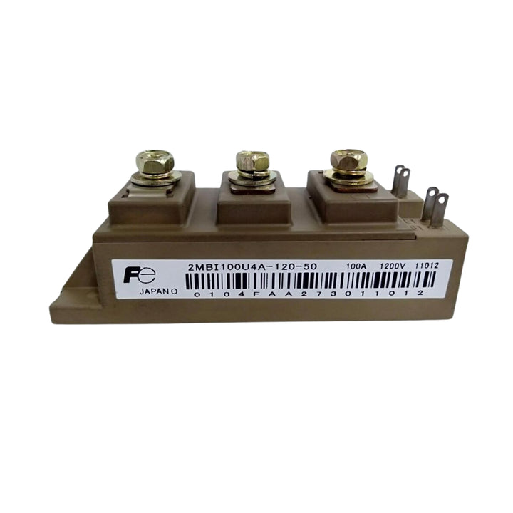 Fuji 2MBI100U4A-120-50 IGBT module, 100 A, 1200 V, dual-pack, insulated base, high-speed industrial switching