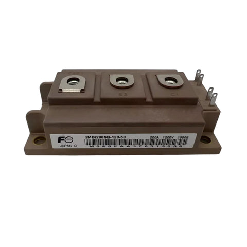 Fuji 2MBI200SB-120-50 IGBT module, 200 A, 1200 V, dual-pack, insulated base, chassis mount for power switching
