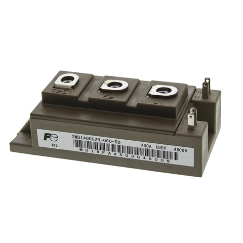 Fuji 2MBI400U2B-060-50 IGBT module, 400 A, 600 V, dual-pack, insulated chassis mount, industrial-grade switching