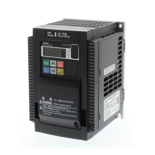 3G3MX2-A4004-ZV1 Inversor de frequência variável Omron de 0,4 kW (0,5 HP), que oferece controle preciso do motor para aplicações industriais com recursos avançados e confiabilidade.