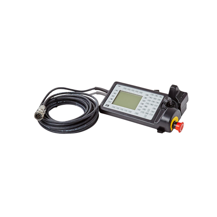 ABB 3HNE00313-1 FlexPendant for IRC5 controller with color touchscreen and ergonomic industrial design.