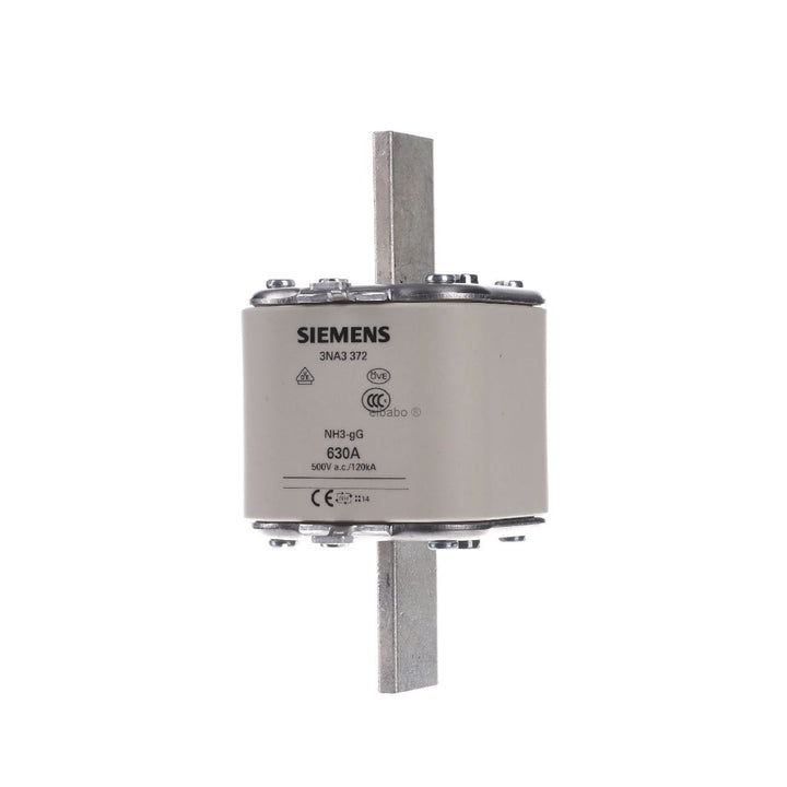 Siemens 3NA3372 LV HRC fuse, NH3, 630 A, 500 V AC / 440 V DC, gG class, with front indicator