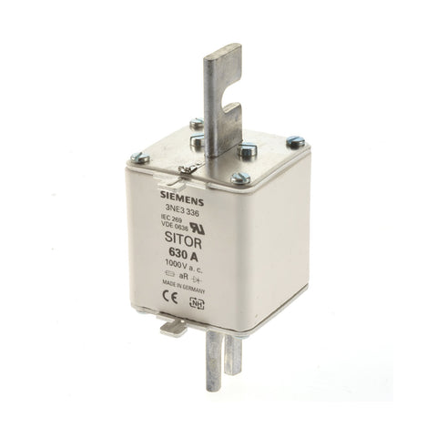 Siemens 3NE3336 SITOR fuse link, NH2, 630 A, 1000 V AC