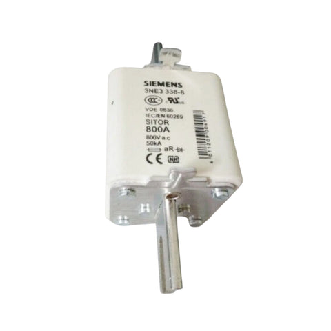 Siemens 3NE3338-8 SITOR fuse link, NH2, 800 A, 800 V AC, with silver-plated slotted blade contacts