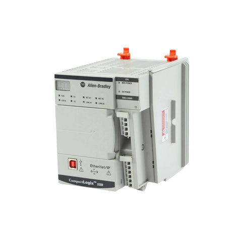 Allen-Bradley 5069-L320ER CompactLogix 5380 PLC, dual Ethernet ports, for high-performance industrial control applications.