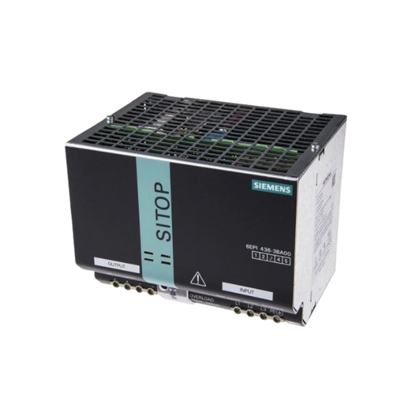Siemens 6EP1436-3BA00 SITOP PSU300S power supply, 24V DC, 40A, industrial automation, DIN rail mounting.