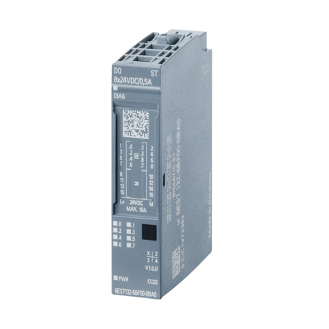 Siemens 6ES7132-6BF00-0CA0 output module, 4x 24V DC/0.5A, standard, ET 200SP, BaseUnit A0, IP20.