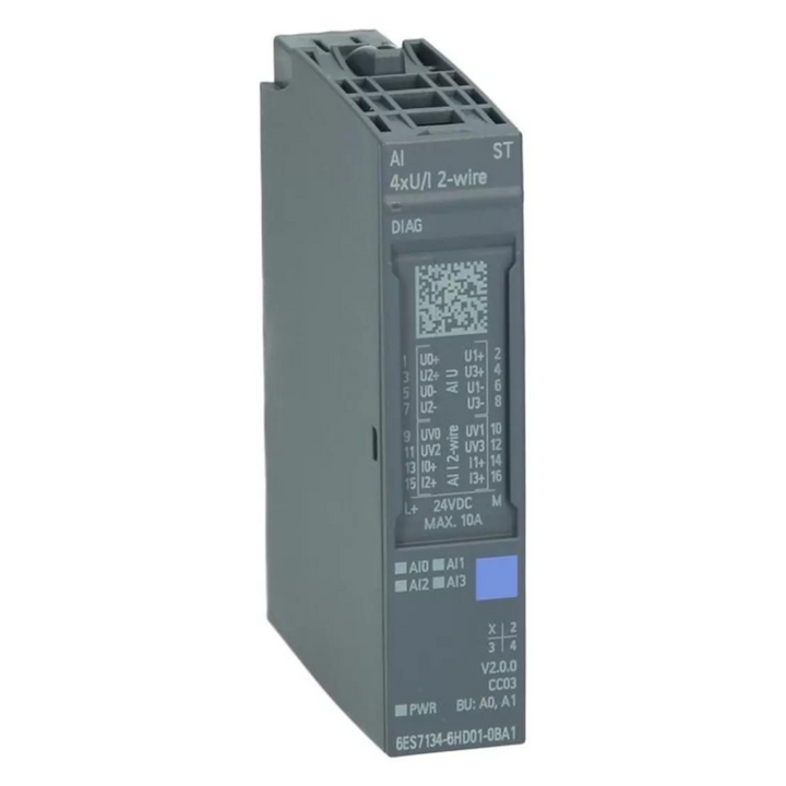 6ES7134-6HD01-0BA1 Siemens SIMATIC ET 200SP, ANALOG INPUT MODULE, AI 4XU/I 2-WIRE STANDARD, PACKING UNIT: 1 PIECE, FITS TO BU-TYPE A0, A1, COLOR CODE CC03, MODULE DIAGNOSIS, 16BIT, +/-0,3% - DDPARTS SOLUTION