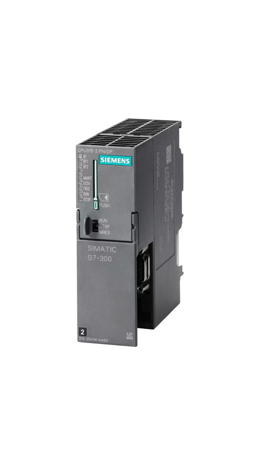 6ES7315-2EH14-0AB0 Siemens SIMATIC S7-300 CPU 315-2 PN/DP, Central processing unit with 384 KB work memory, 1st interface MPI/DP 12 Mbit/s, 2nd interface Ethernet PROFINET, with 2-port switch, Micro Memory Card required