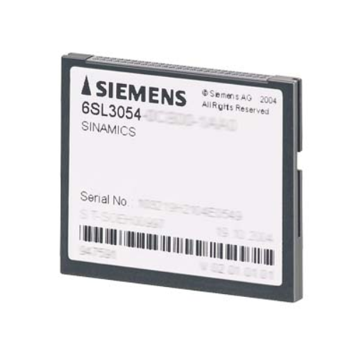 6SL3054-0FC30-1BA0 Cartão Siemens SINAMICS S120 CompactFlash sem expansão de desempenho incl. licenciamento (Certificado de Licença, armazenado no cartão) V5.2 Service Pack