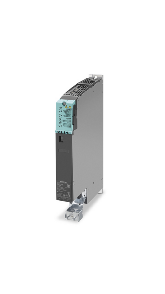 6SL3120-2TE21-0AD0 Siemens SINAMICS S120 DOUBLE MOTOR MODULE INPUT: DC 600V OUTPUT: 3-PH 400V, 9A/9A FRAME SIZE: BOOKSIZE D-TYPE INTERNAL AIR COOLING OPTIMIZED PULSE SAMPLE AND SUPPORT OF THE EXTENDED SAFETY INTEGRATED FUNCTIONS INCL. DRIVE-CLIQ CABLE