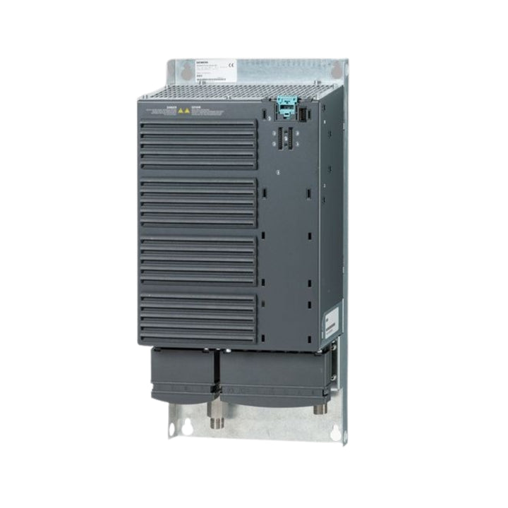 Siemens 6SL3224-0BE35-5AA0 SINAMICS G120 PM240-2 power module 22 kW with braking chopper and IP20 cabinet protection.