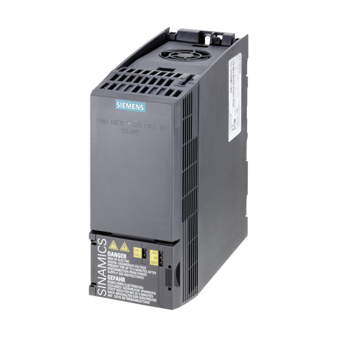 Siemens 6SL3210-1KE17-5AP1 SINAMICS G120 PM240-2 power module, 7.5 kW, 3AC 400V, with integrated brake chopper for motor control.