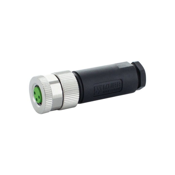 Murrelektronik 7000-08621-0000000 M12 4-pin straight female connector, shielded and IP67-rated for automation.